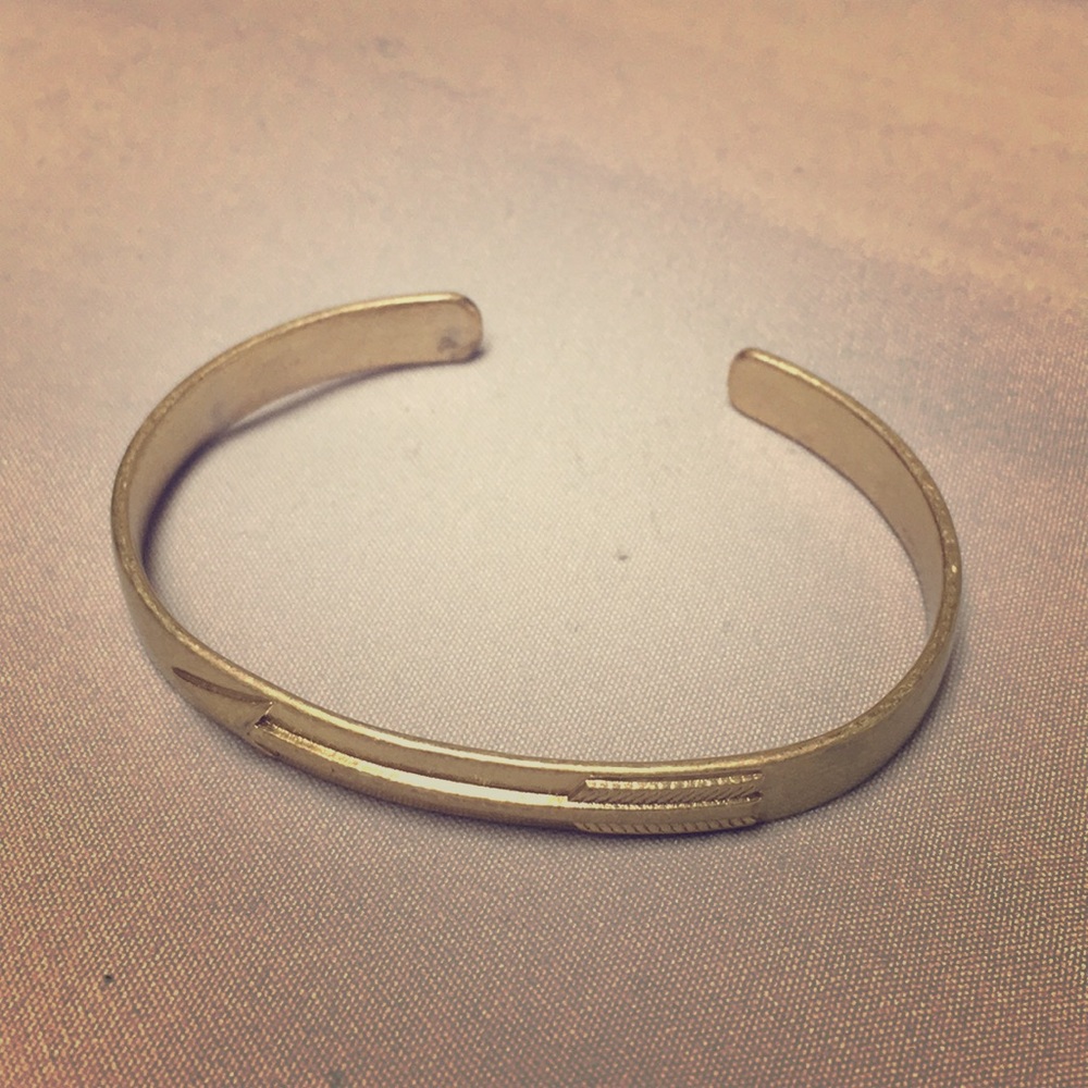 ✅ Gold Golden Arrow Bracelet Metal Adjustable Flex